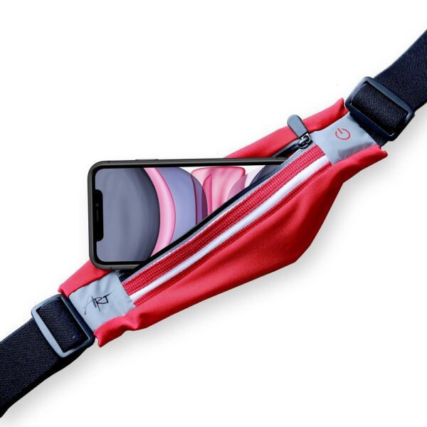 deb3f25d58eee0f1f903a68c4a774b5a ART sport belt with case and light APS-01R red