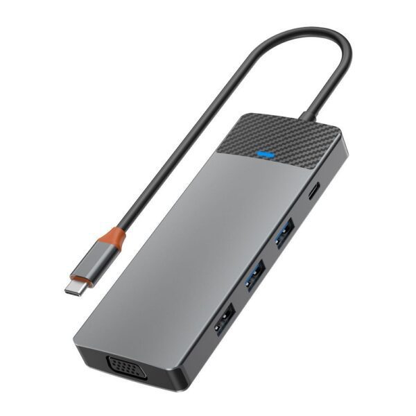 e105ff1678bd9256a847414089629613 WiWU - HUB A921HV 9in1 USB3.0x2+USB2.0x1+SD/TF(3.0)+PD (100W)+USB-C(3.0)+HDMI(4K30HZ)+VGA 1080P)
