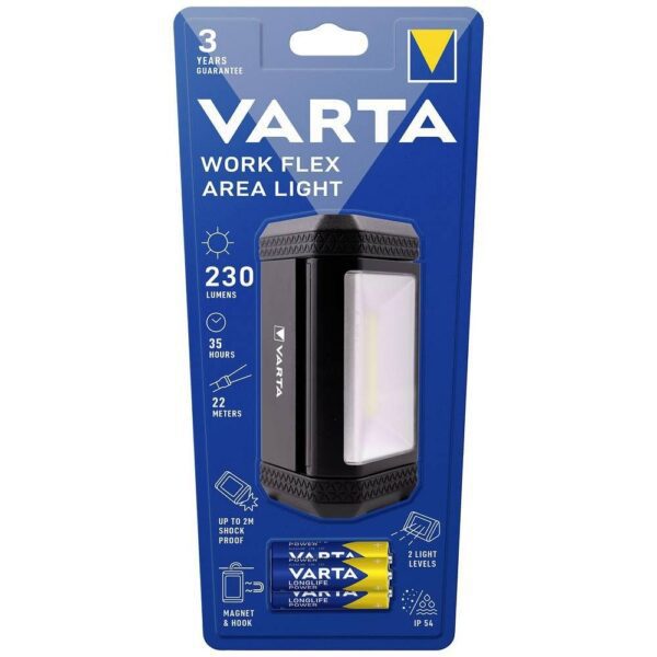 e330f1854afe1b513492f70af932d2f8 VARTA flashlight LED Work flex area 17648 + 3 x bateries R6 (AA)