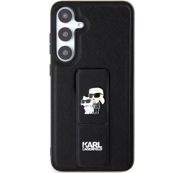 KARL LAGERFELD case for SAMSUNG S24 KLHCS24SGSAKCPK (GRIPSTAND SAFFIANO KC PINS) black
