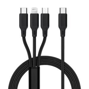 Cable 3in1 Type C to Lightning / Type C / Micro USB 2,4A C171 1,2 m black
