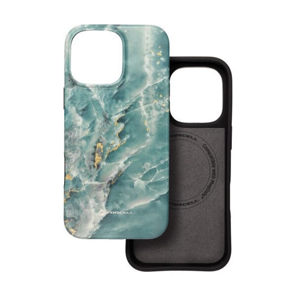eb809702dc35e95b1e8edb1e95d9a963 FORCELL F-PROTECT Mirage, Military Drop-Tested case compatible with MagSafe for IPHONE 16 PRO MAX green marble