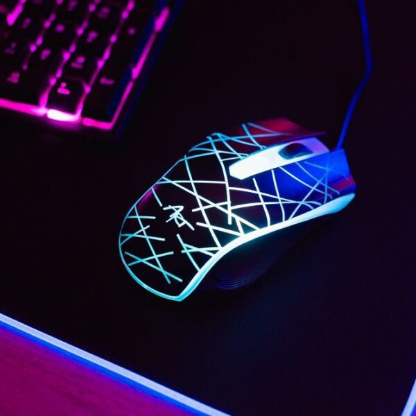 ed50204aa866d04dad1bd64f92f4003a ART set wire keyboard USB A QWERTY with light + wire mouse USB A with light AK-50 black