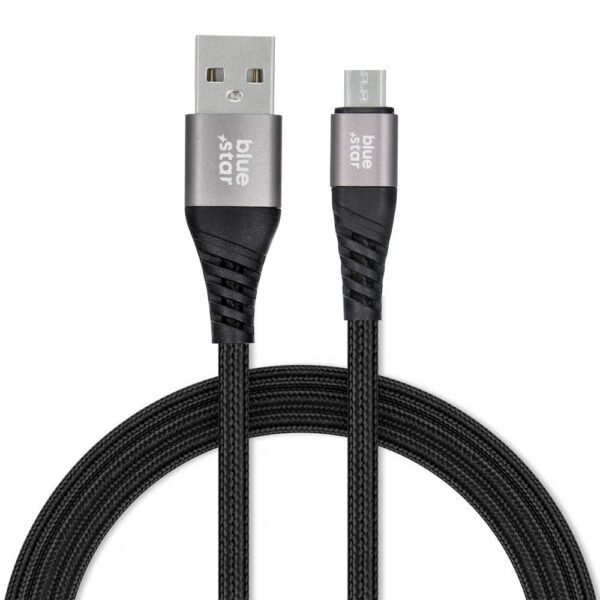 BLUE STAR braided cable 2A USB A to Micro USB TFK-DC-003 1,2 m black