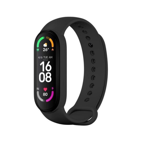 f31e5c3b477a9bd98b75eeb3add46e27 Silicone strap for XIAOMI Mi Band 5 / 6 / 7 black (01)