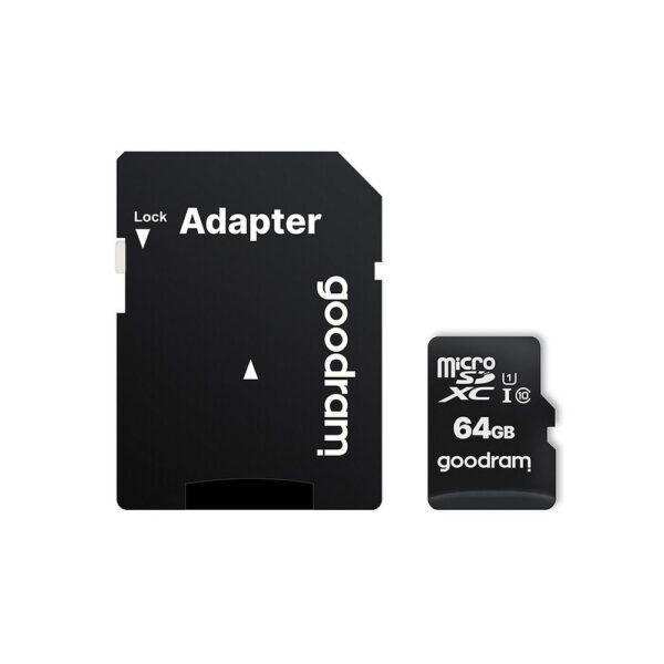 GOODRAM memory card microSD 64GB 100MB/s class 10 UHS I with adapter SD