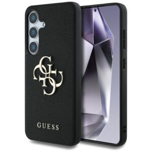 0b6dfdb6c51eb6840b5e8a978cec520e GUESS case for SAMSUNG S25 GUHCS25SPGT4MBK (PU Grained Big 4G and Classic Logo) black