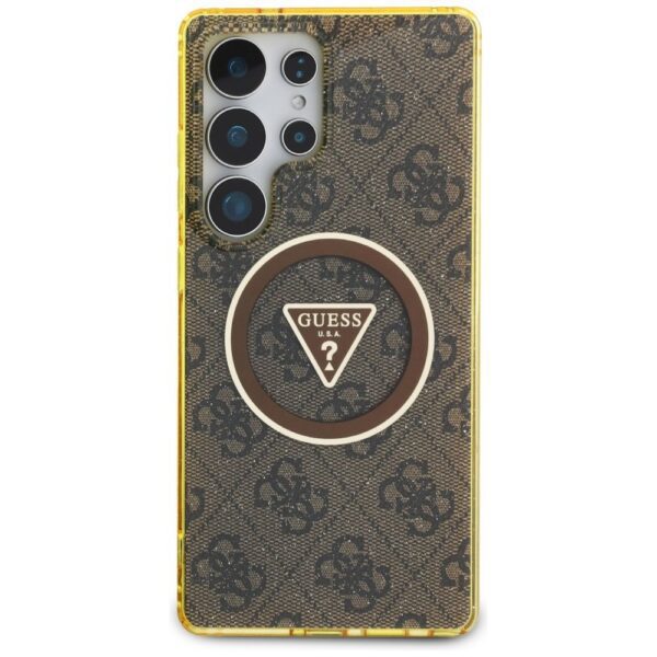 GUESS case for SAMSUNG S25 Ultra GUHMS25LHG4PRTGW (Magnetic IML Metal Glitter 4G Circle Triangle) brown