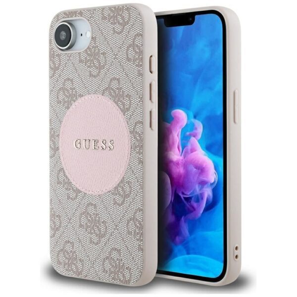 35d3cc97d7680df01a2121210e2cf78e GUESS case for IPHONE 16e (SE 4 2025) compatible with MagSafe GUHMPSE4P4PGRSGP (PU 4G Circle W/ Classic Logo) pink