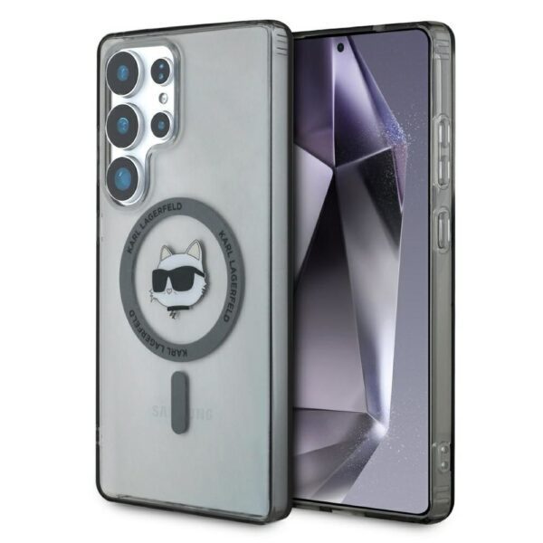 KARL LAGERFELD case for SAMSUNG S25 Ultra KLHMS25LHLSCHK (Magnetic IML Metal Choupette Head) black