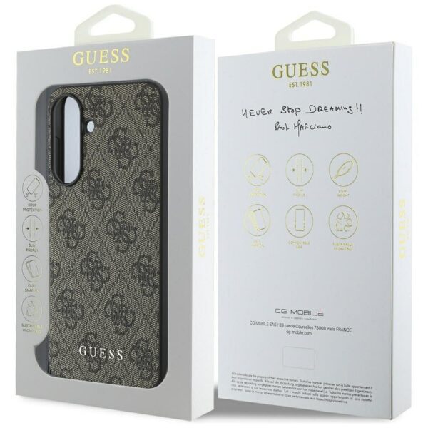 GUESS case for SAMSUNG A56 GUHCSA56GF4GBR (PU 4G Charm) brown