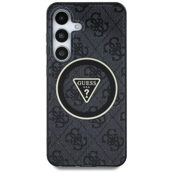 GUESS case for SAMSUNG S25 GUHMS25SHG4PRTGK (Magnetic IML Metal Glitter 4G Circle Triangle) black