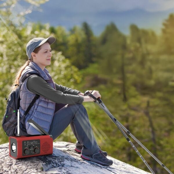 PRISTAR radio FM with flashlight 4000 mAh YX318 red