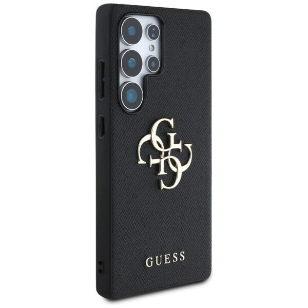 GUESS case for SAMSUNG S25 Ultra GUHCS25LPGT4MBK (PU Grained Big 4G and Classic Logo) black