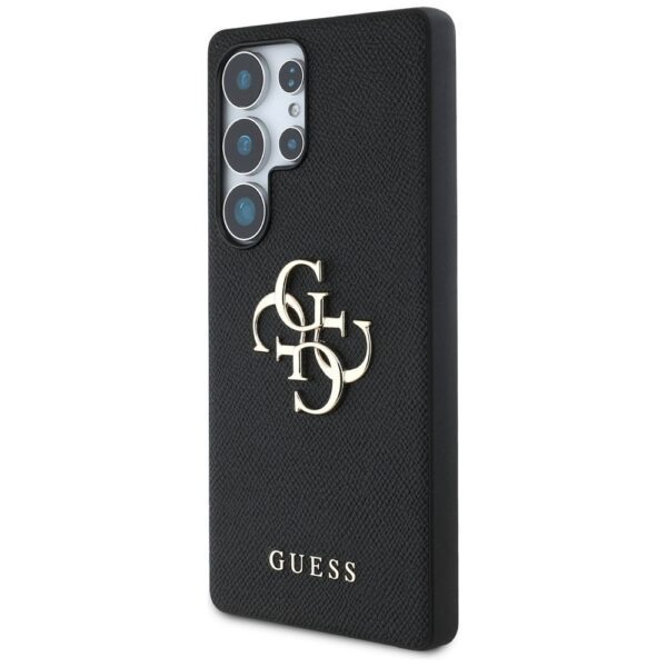 GUESS case for SAMSUNG S25 Ultra GUHCS25LPGT4MBK (PU Grained Big 4G and Classic Logo) black