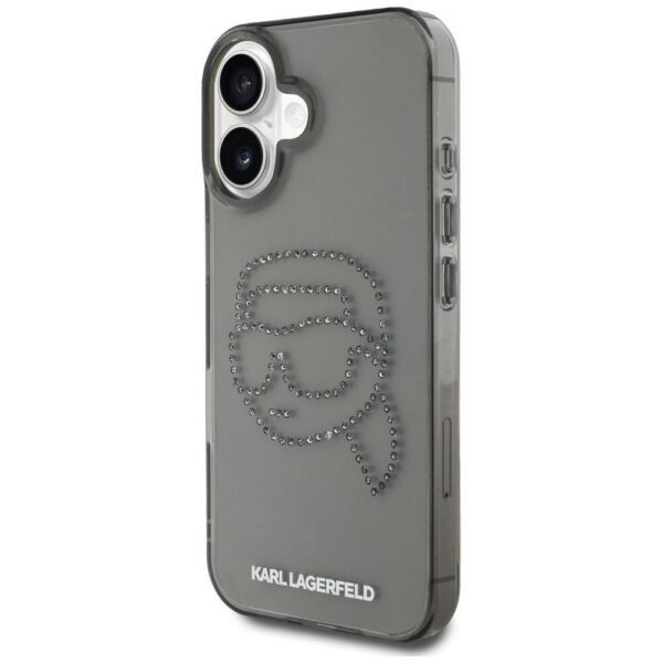 KARL LAGERFELD case for IPHONE 16 KLHCP16SHKHDCELK (IML Rhinestones S K Head) black