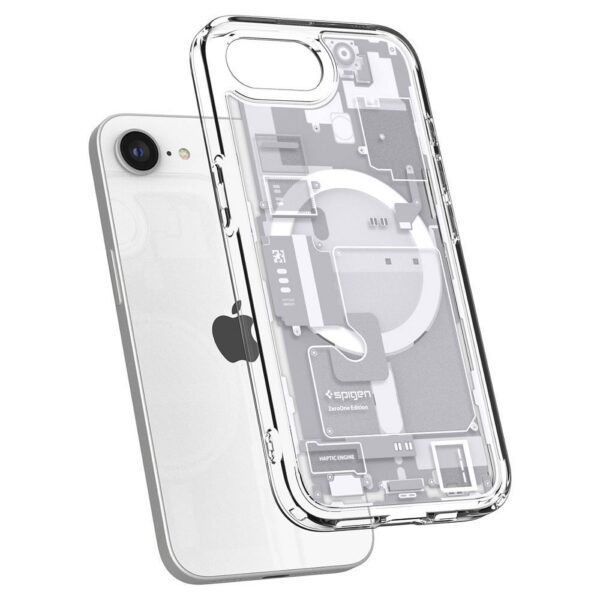 SPIGEN case ULTRA HYBRID MAG compatible with MagSafe for IPHONE 16E 2025 zero one white