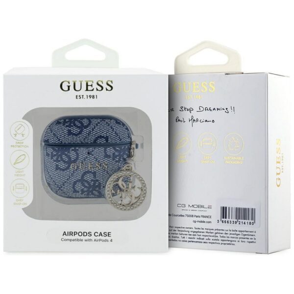 a9f67d022bad75d680fbefa0d6844342 GUESS case for APPLE AirPods 4 GUA4P4E4CDB (PU 4G W/ Strass Charm) blue