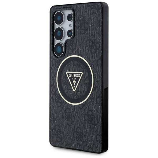 GUESS case for SAMSUNG S25 Ultra GUHMS25LHG4PRTGK (Magnetic IML Metal Glitter 4G Circle Triangle) black