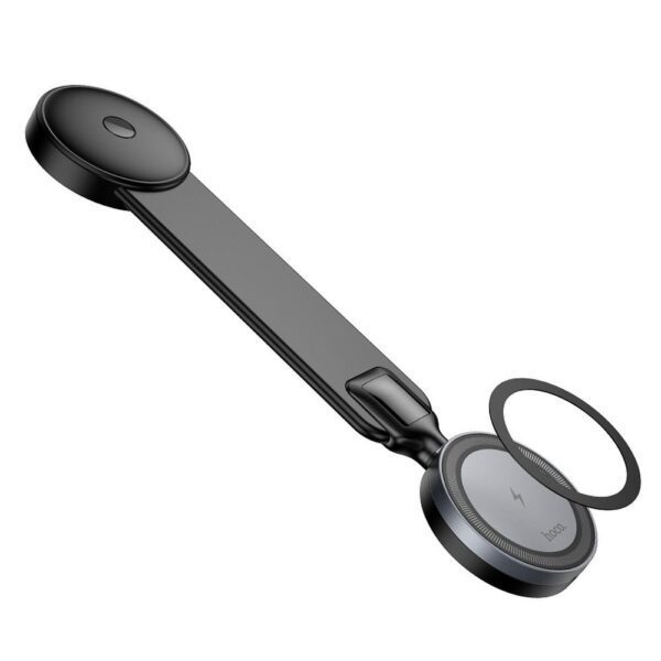 HOCO car holder with wireless charging for center console compatible with MagSafe 15W HW29 black metal gray