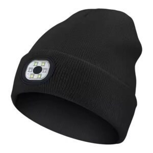 Hat with LED light black