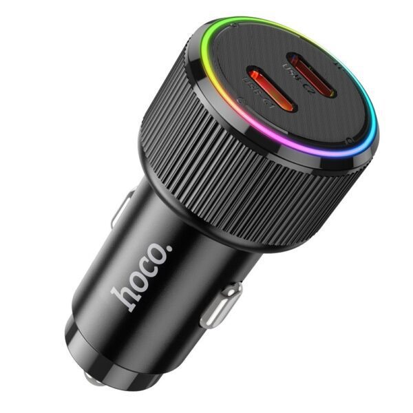 Car charger Hoco 2 x USB C QC PD 50W NZ14B black