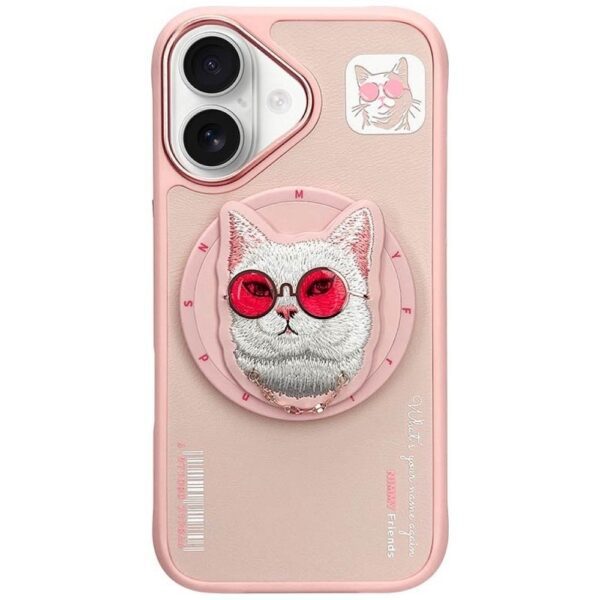 6a66b87158a543c671c6745030218f4d NIMMY case GLASSES COOL CAT compatible with MagSafe for IPHONE 16 pink