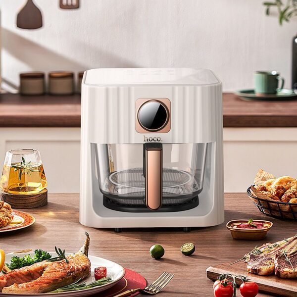 827decac3b51f3bd1d1e10da8e3e7241 Air Fryer Hoco with touch screen 4,5L 1100W HE22 white
