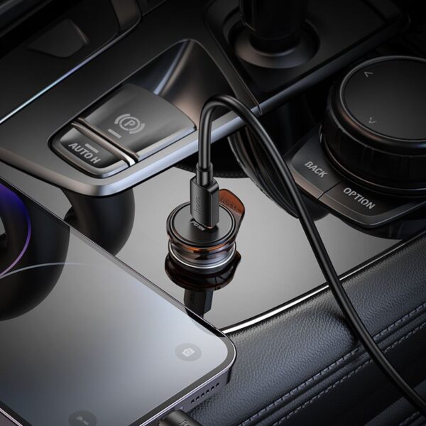 b970f35f675db6a3d639f43ad4730b17 Car charger Hoco USB C QC PD 30W + cable USB C to Lightning NZ16 metal gray