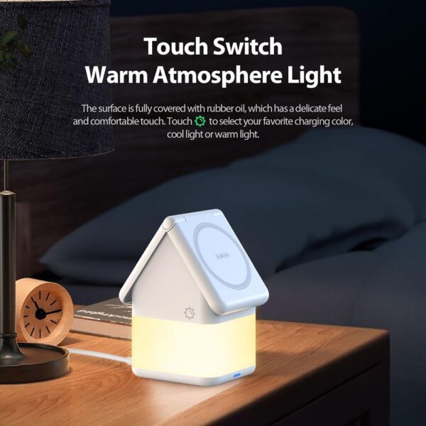 cd4fe151fc8aad8e0ebfdeafdd86fccd W20 4-in-1 House-shaped Magnetic Wireless Charger Stand 15W White