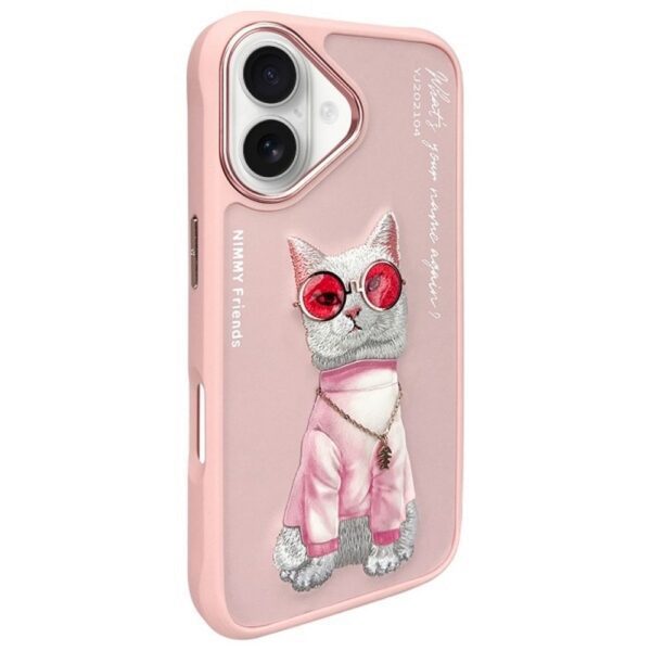 NIMMY case GLASSES COOL CAT for IPHONE 16 pink
