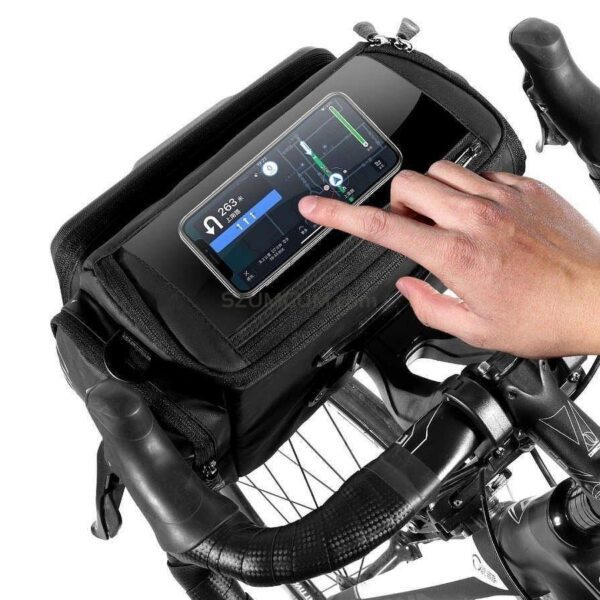 d8c3c32f64bf5c69ee37abdd467c3bb0 WILDMAN traveling bag for bike handlebars with zipper 4L GS6 black