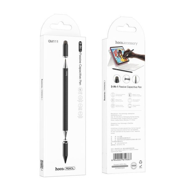 f00e741b9ce731746de8e59d17054357 Capacitive pen for tablet passive Hoco 3in1 GM111 black