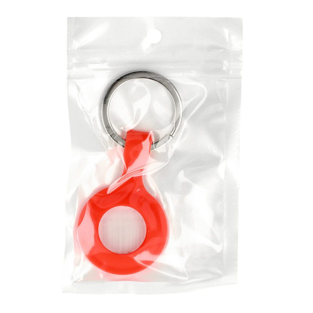 Silicone key ring for Airtag orange