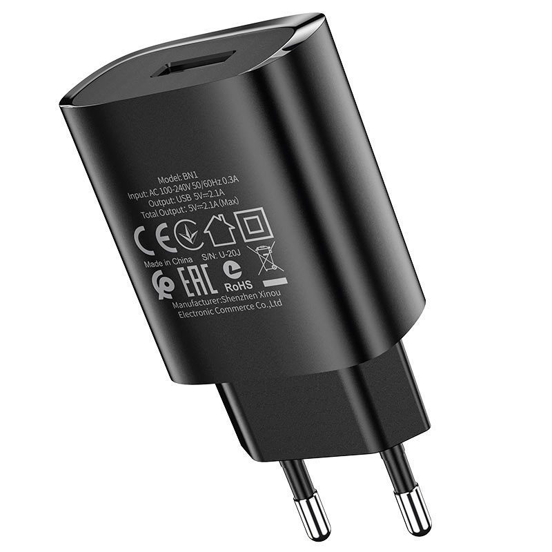 Borofone Wall charger BN1 Innovative - USB - 2,1A black