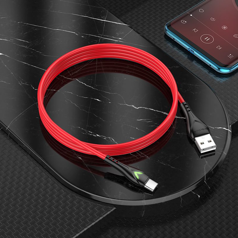 Borofone Cable BX65 Bright - USB to Type C - 2A 1 metre red