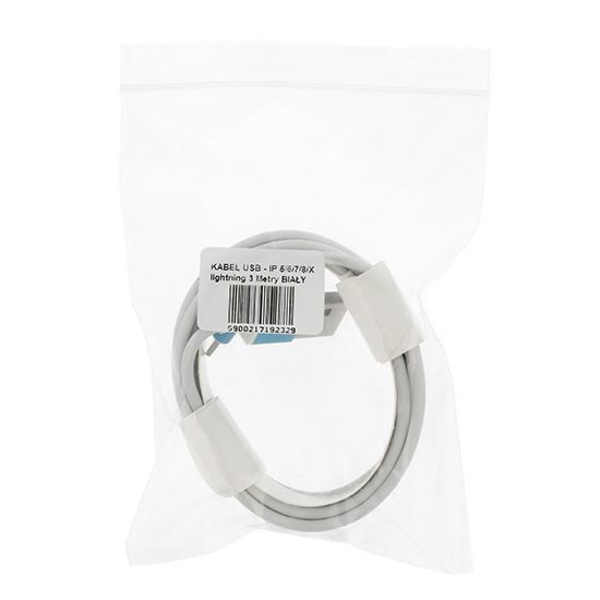 Cable - USB to Lightning - 3 Meters WHITE