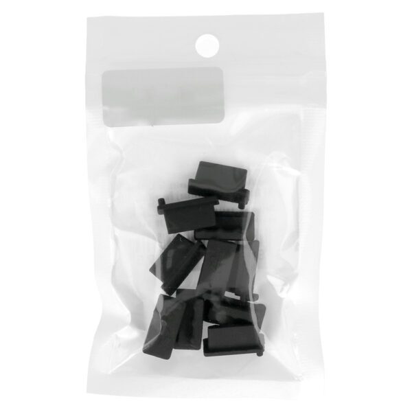 Silicone anti-dust plug USB black - 10 pieces