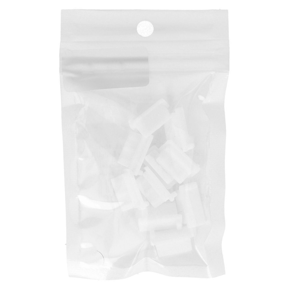 Silicone anti-dust plug USB white - 10 pieces