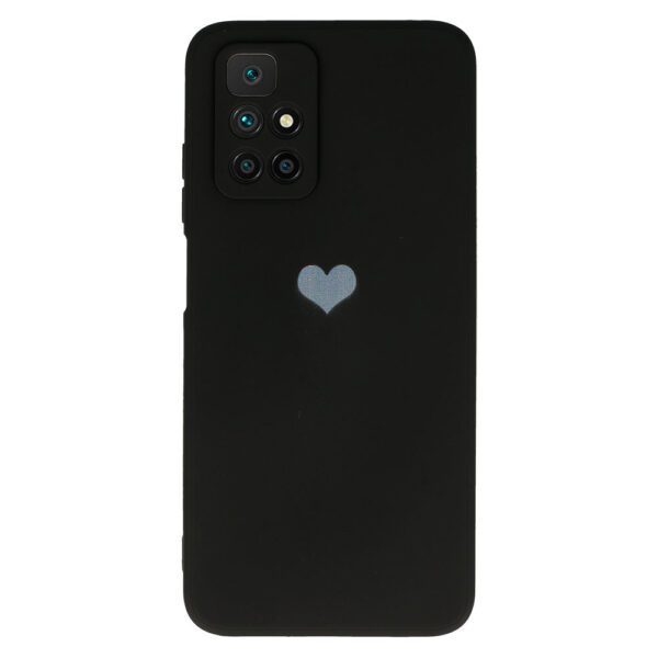 Vennus Silicone Heart Case for Xiaomi Redmi 10 design 1 black