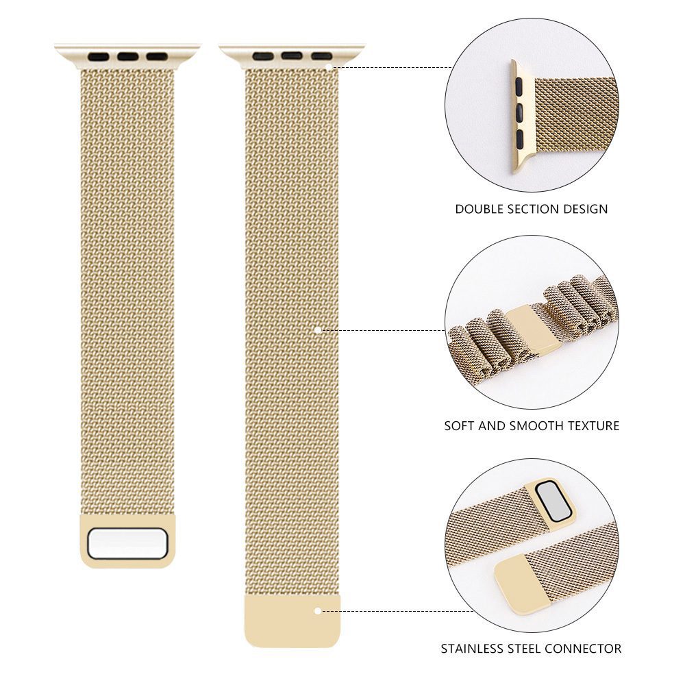 Milanese bracelet loop for Apple Watch 42/44/45mm gold