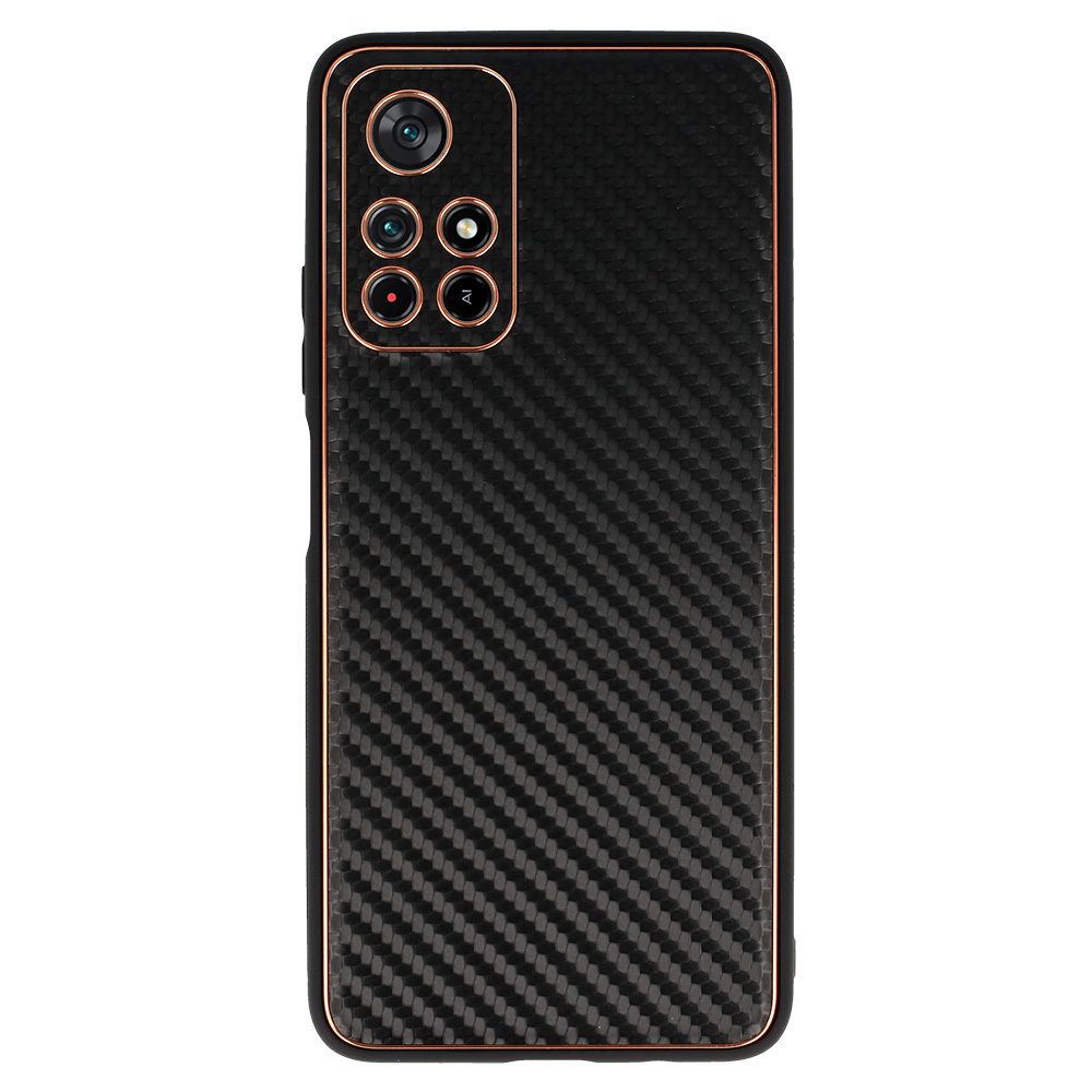 foto_add-211769 TEL PROTECT Leather Carbon Case for Xiaomi Redmi Note 11 5G/Note 11S 5G/Poco M4 Pro 5G Black