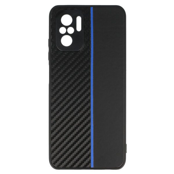 foto_add-212207 Tel Protect CARBON Case for Xiaomi Redmi Note 10/Note 10S/Poco M5S Black with blue stripe