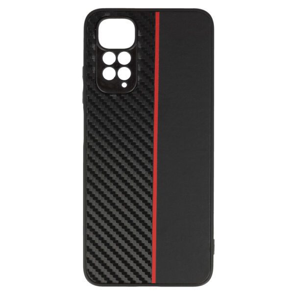 foto_add-212238 Tel Protect CARBON Case for Xiaomi Redmi Note 11 Pro/Note 11 Pro 5G Black with red stripe
