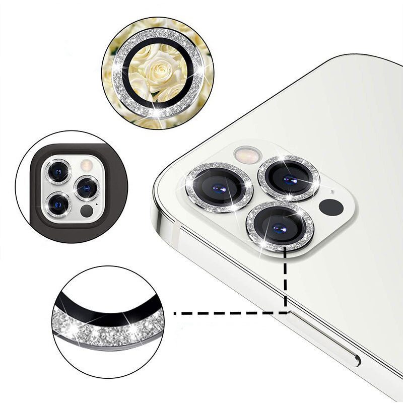 foto_add-223872 Tempered Glass HARD DIAMOND for camera (LENS) for Iphone 13 Pro/13 Pro Max silver (lens 3 pieces)