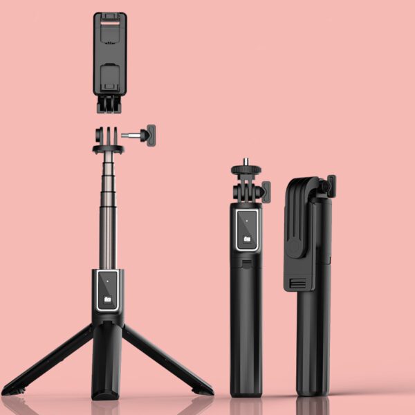 foto_add-231965 Selfie Stick MINI - with detachable bluetooth remote control and tripod - P40L BLACK