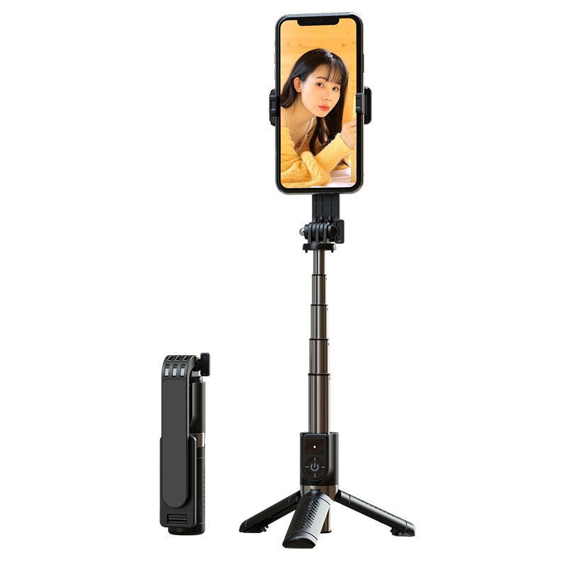 foto_add-233120 Selfie Stick MINI - with detachable bluetooth remote control and tripod - P09 BLACK