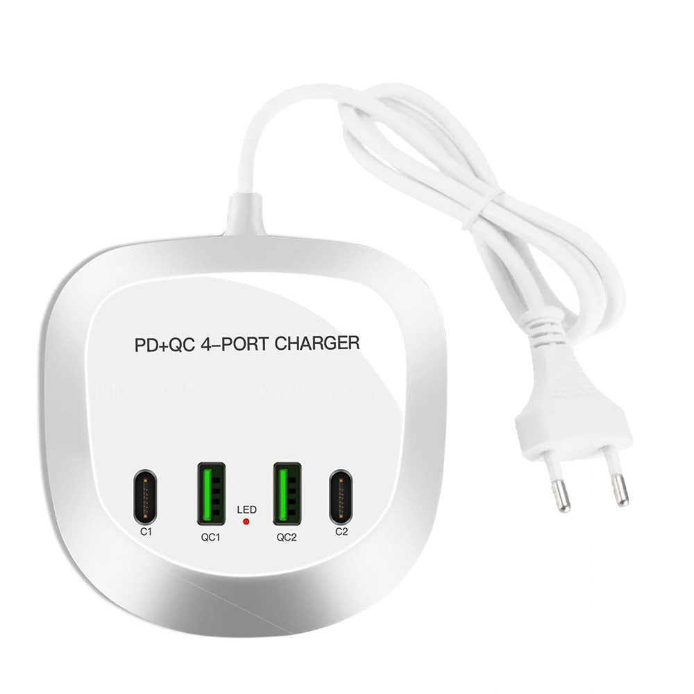 foto_add-246226 Travel charger T3P+ - 2xType C + 2xUSB - QC + PD 40W white