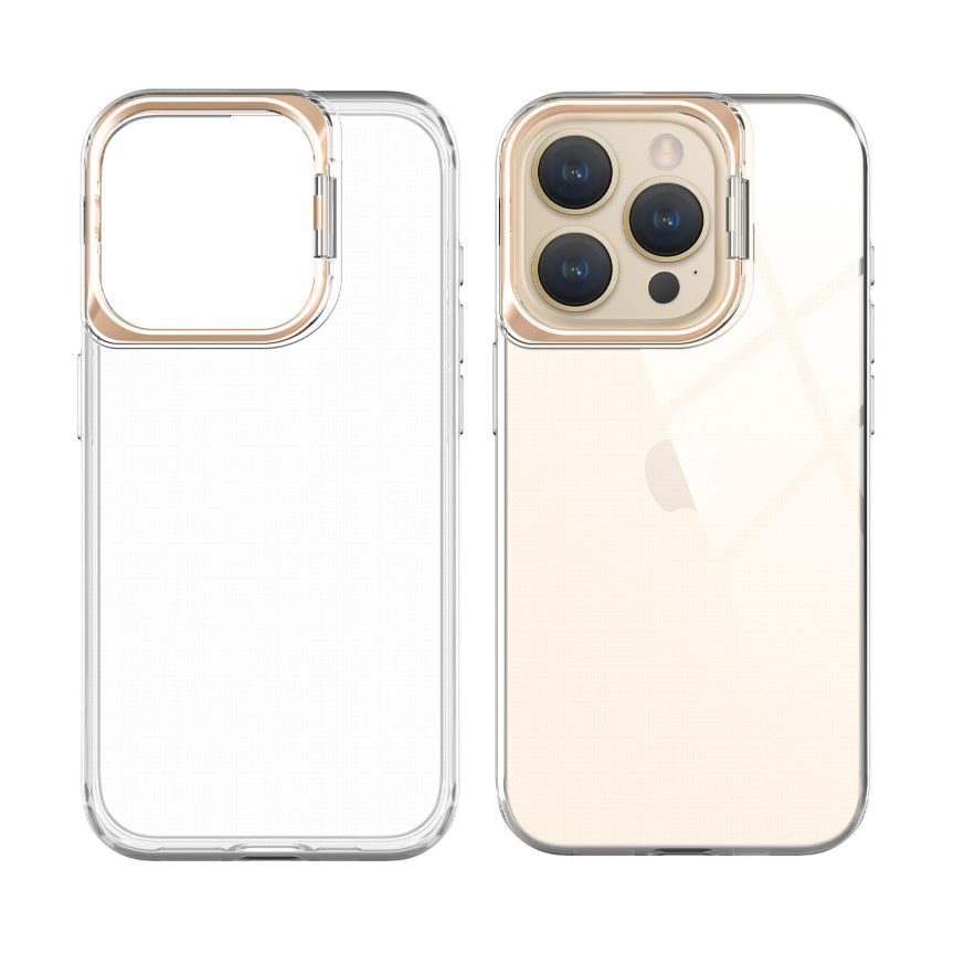 Transparent TPU Case for Iphone 15 Plus gold