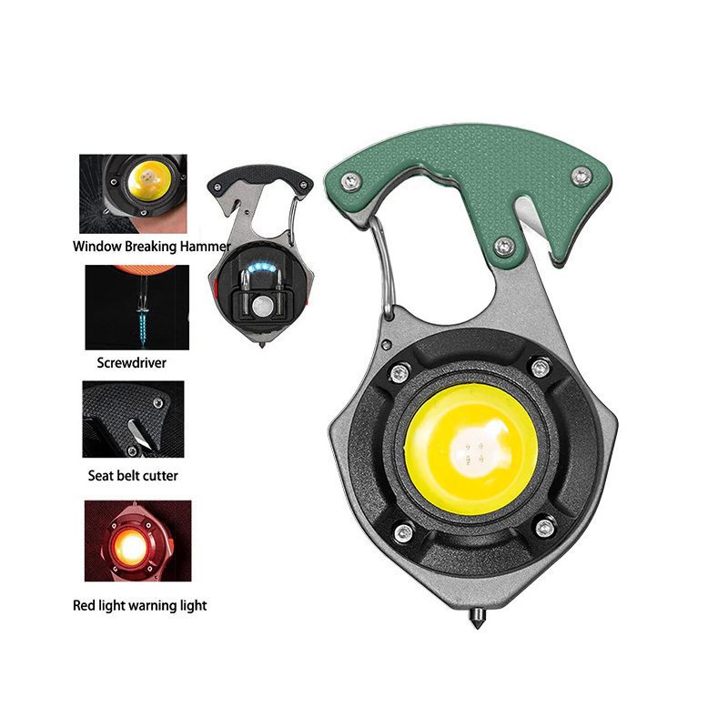 Mini flashlight LED keychain W5143 Type C with 2 screwdriver bits green